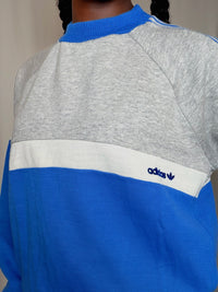 Sweat gris et bleu Adidas M vintage