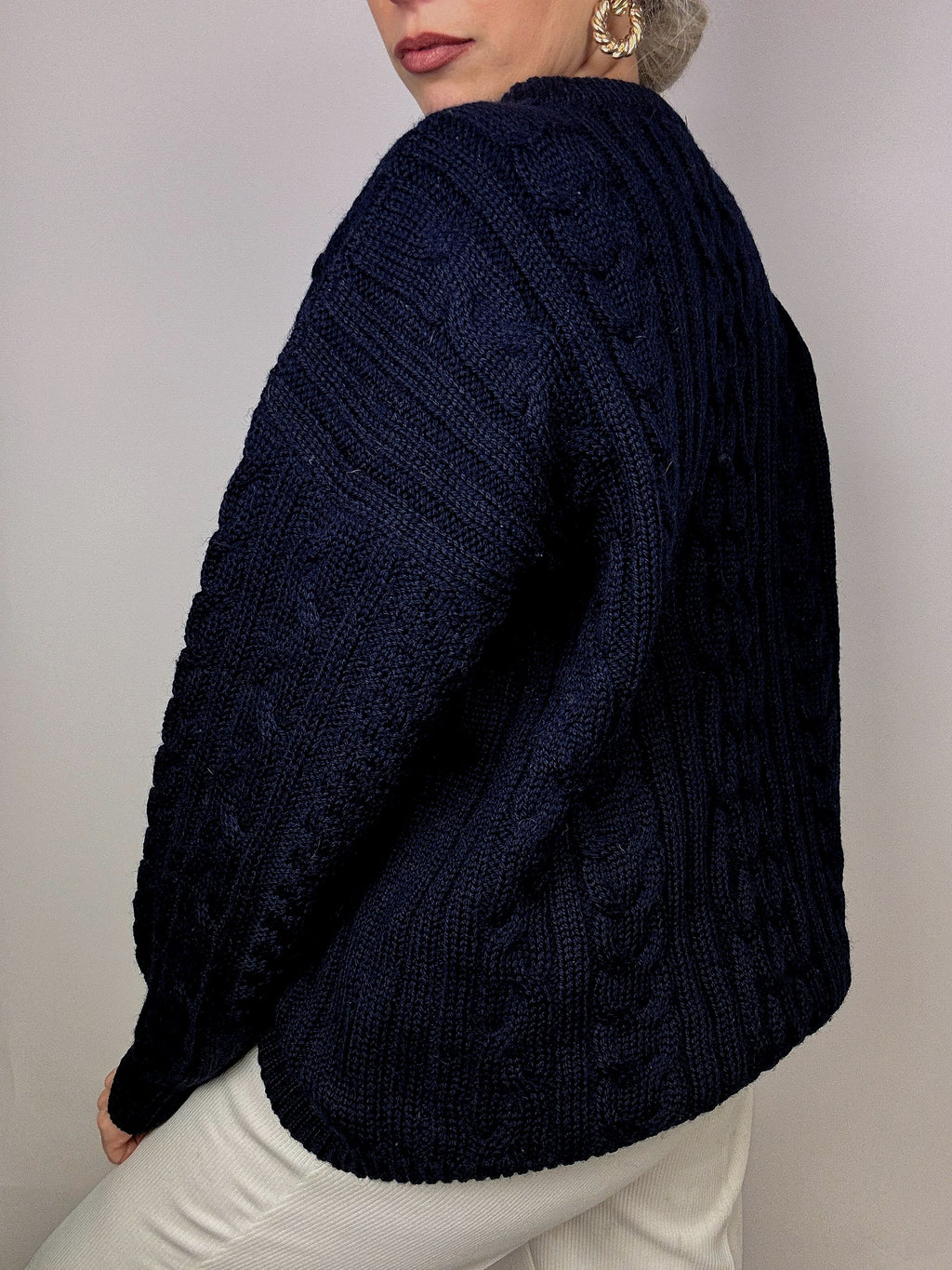 Woolovers Navy Blue Wool Sweater
