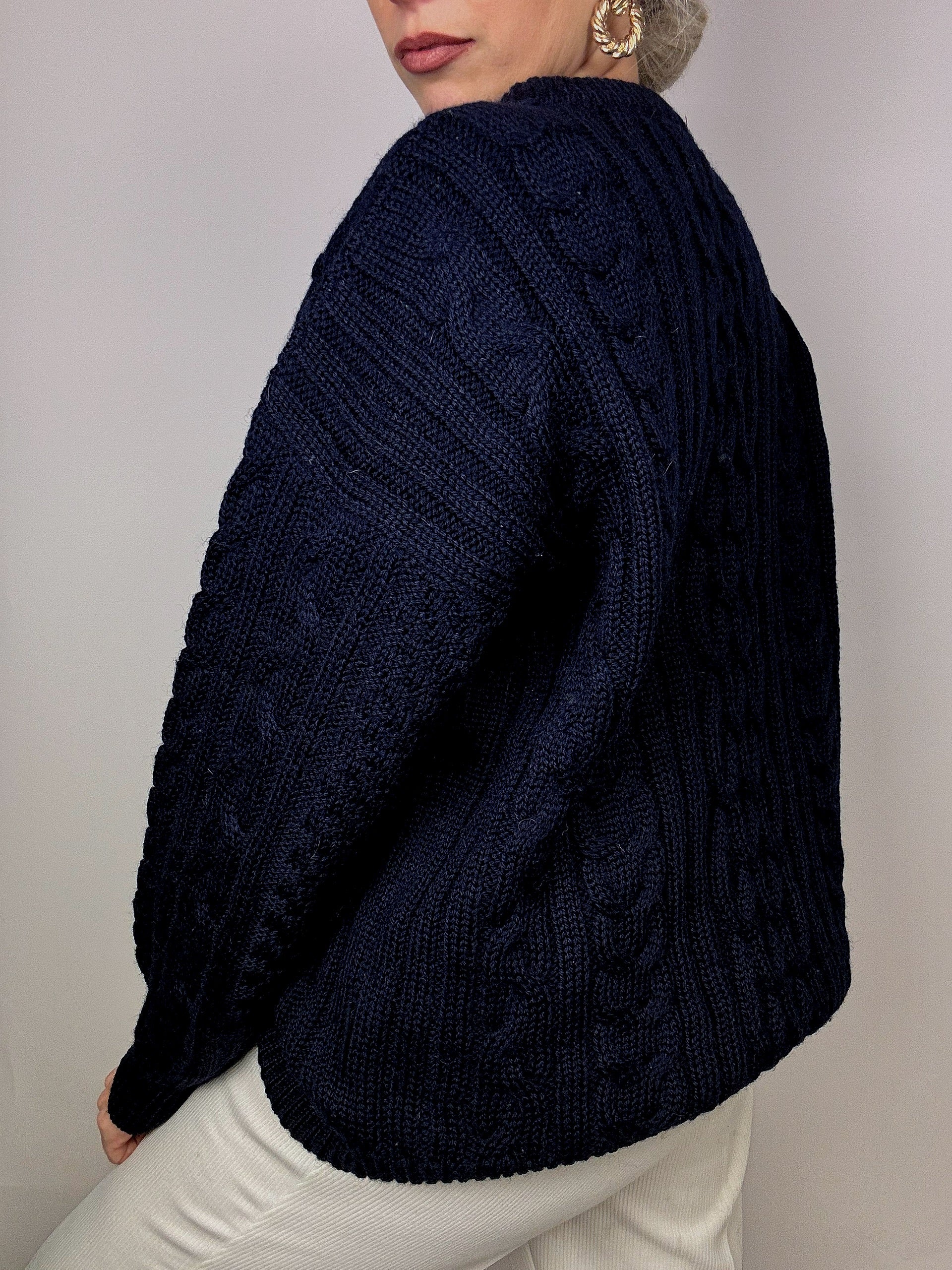 Woolovers Navy Blue Wool Sweater