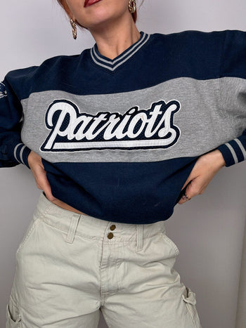 Patriots Blue Gray Sweater L