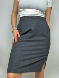 Jupe midi avec fente sur le côté vintage grise M/L