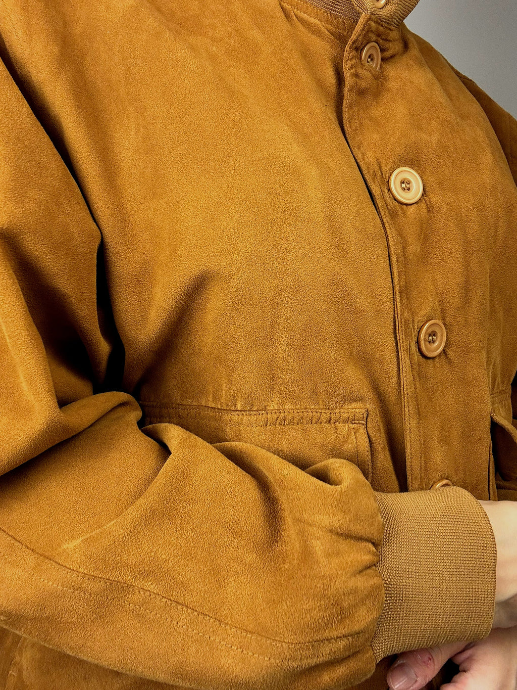 Vintage Kamel Wildlederjacke