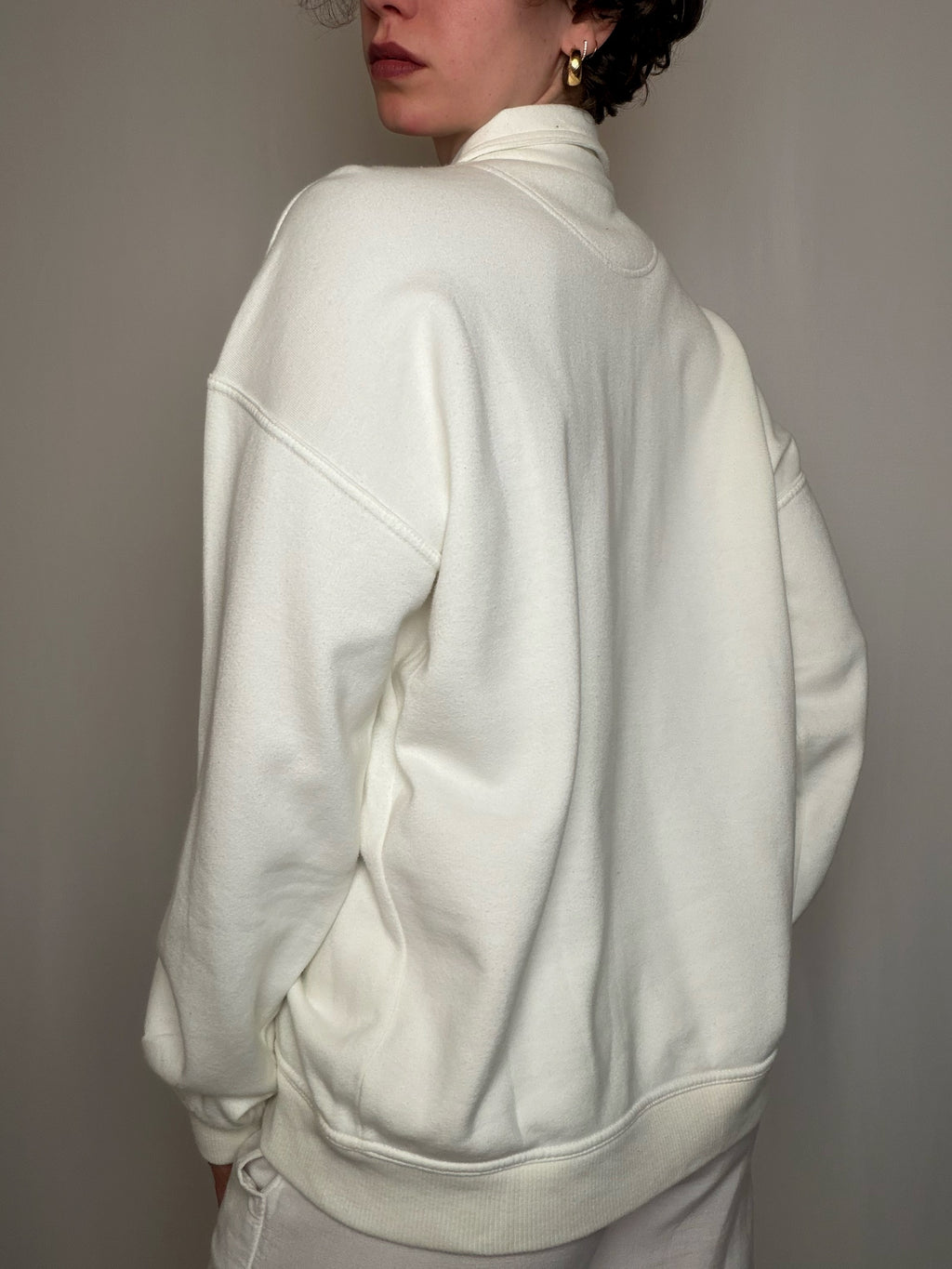 Sweat col polo blanc Timberland L vintage