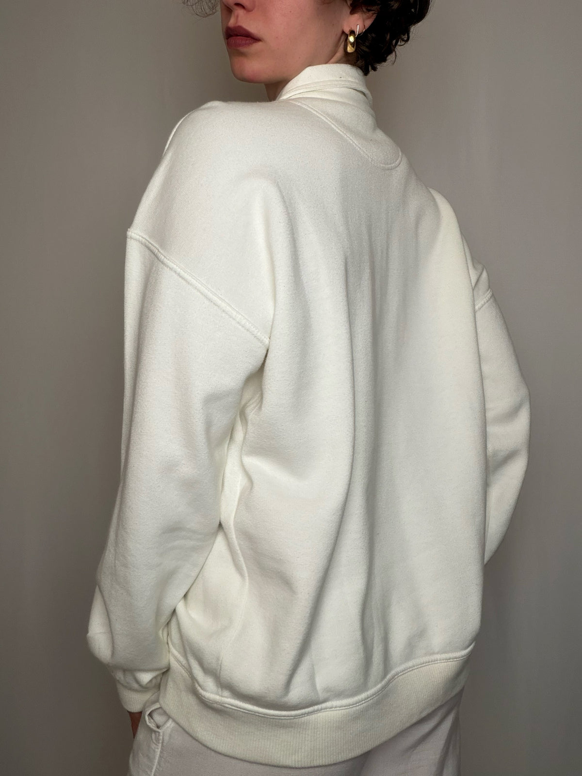 Sweat col polo blanc Timberland L vintage