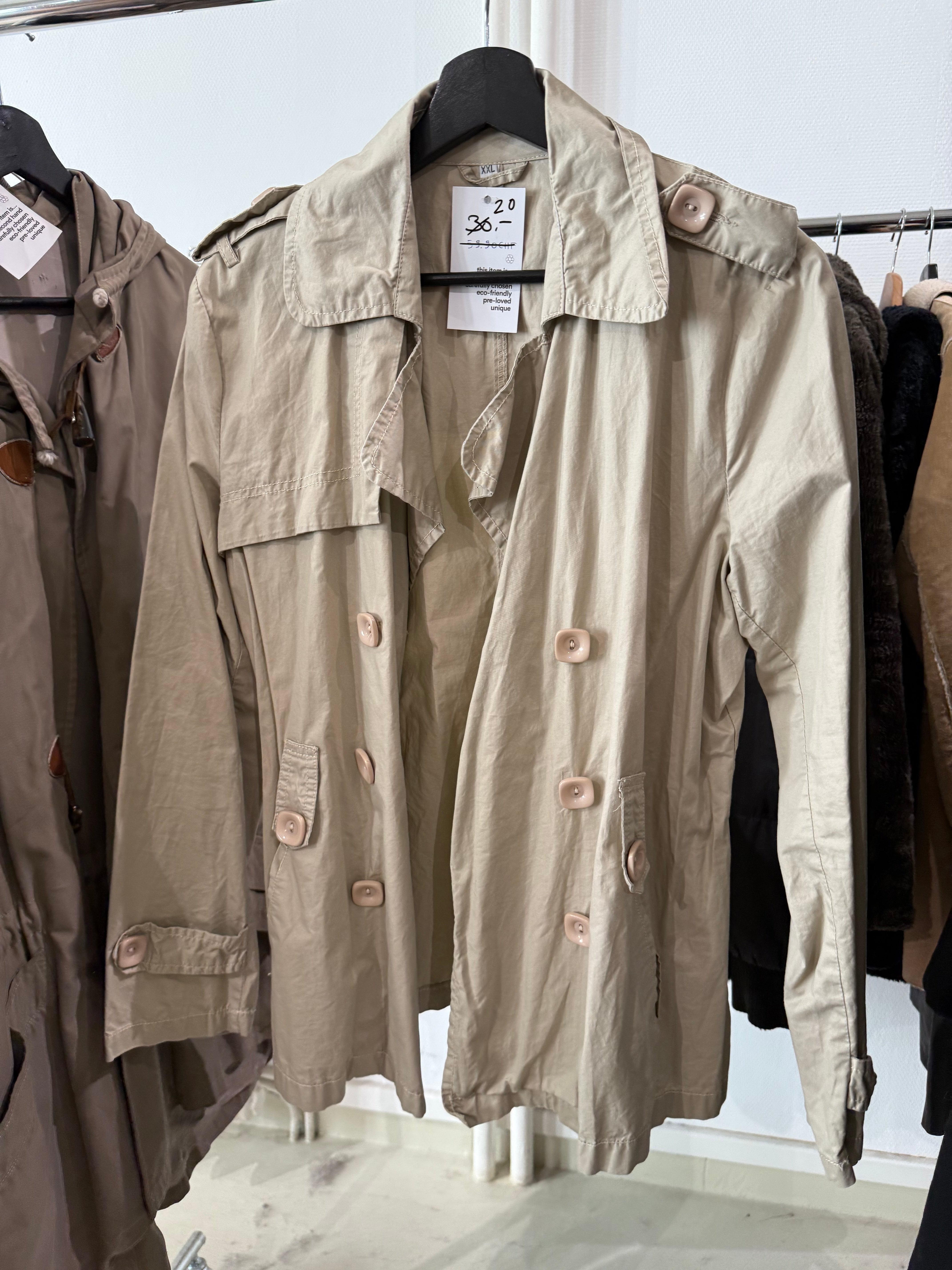 Trench fin et court beige S