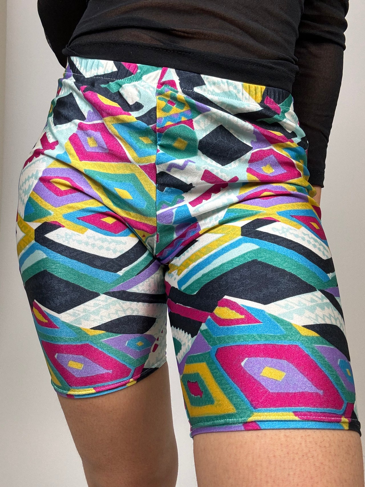 Vintage multi-colored cycling shorts 