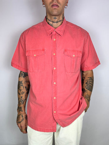 Short sleeve salmon denim shirt