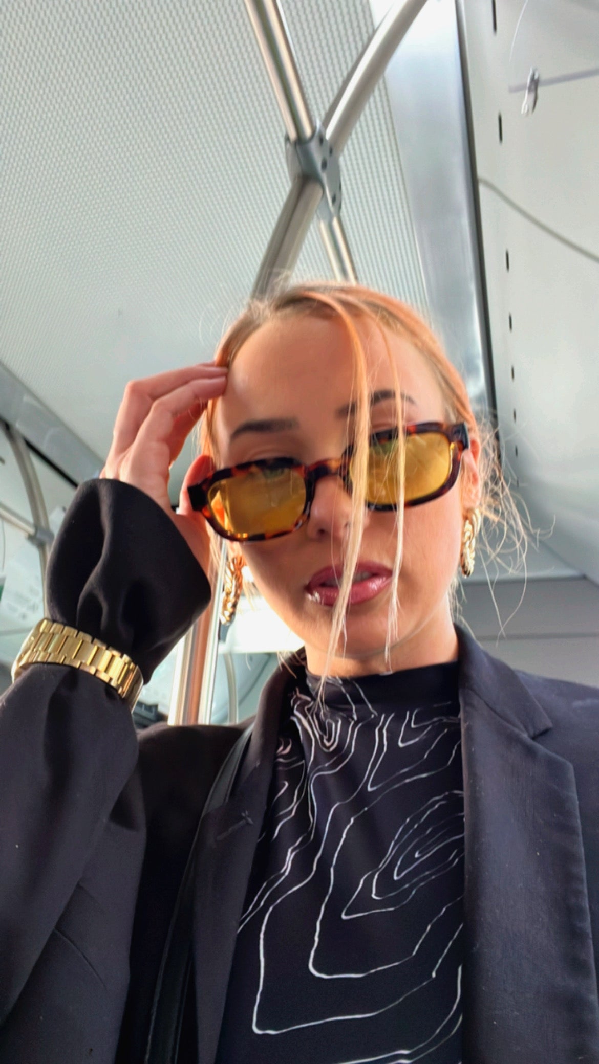 Vintage recycled rectangular tortoiseshell glasses 