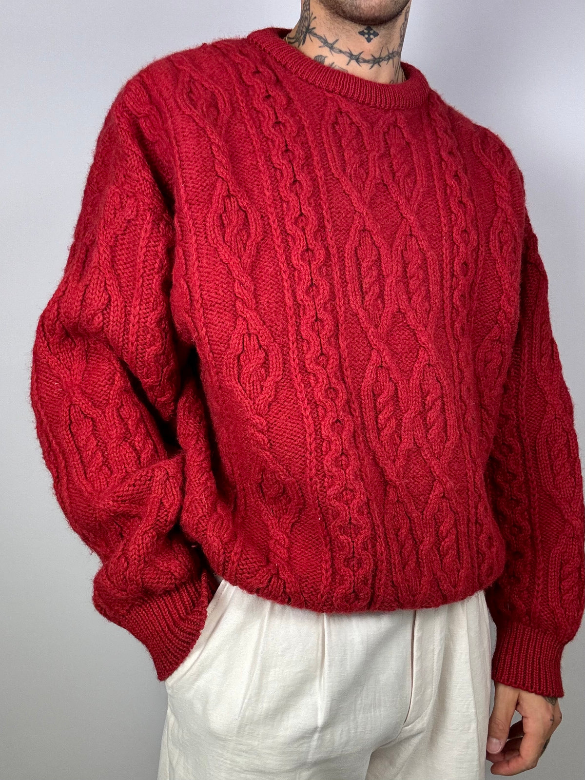 Red knitted sweater