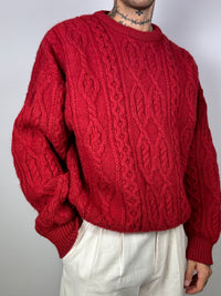 Red knitted sweater