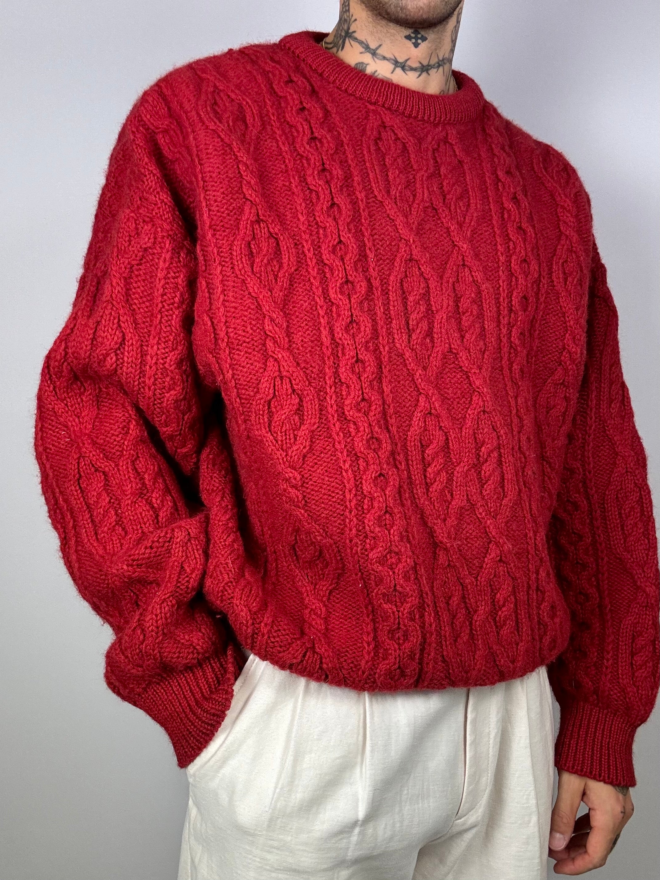 Red knitted sweater