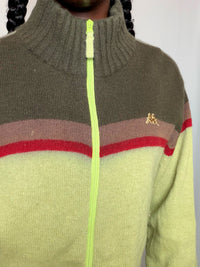 Cardigan à zip vert Kappa L vintage