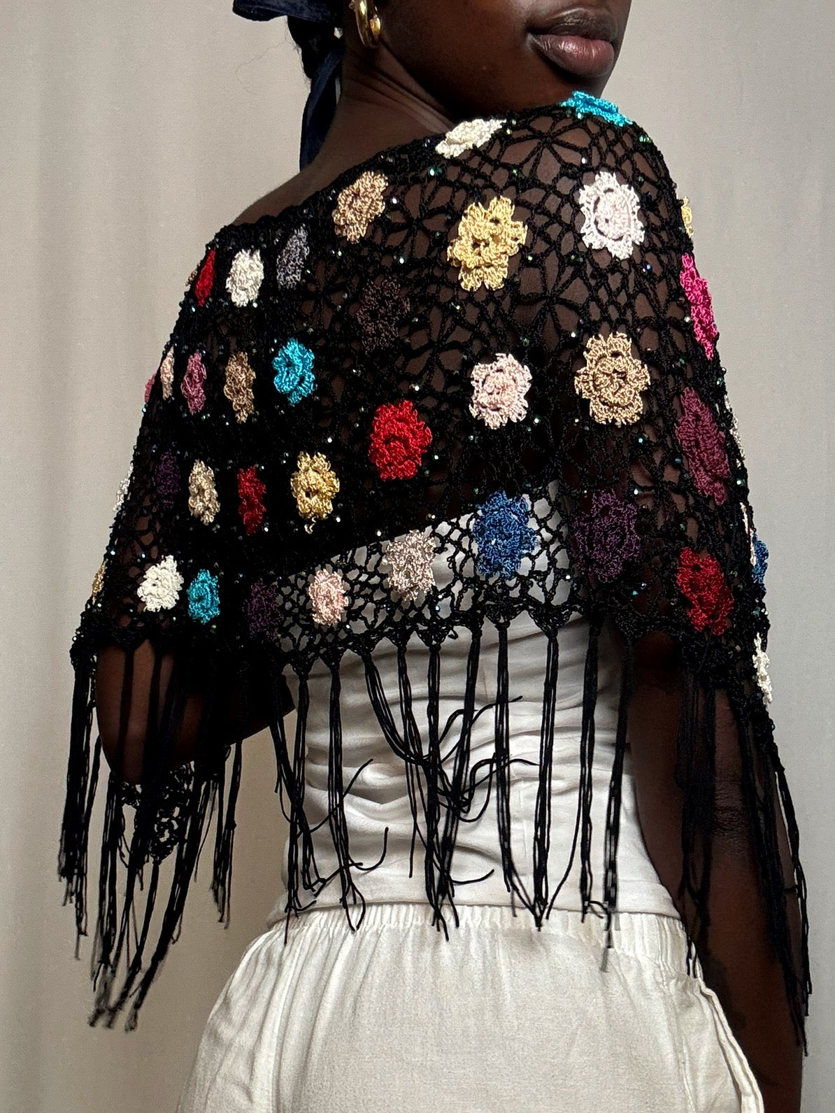 Top type foulard crocheté