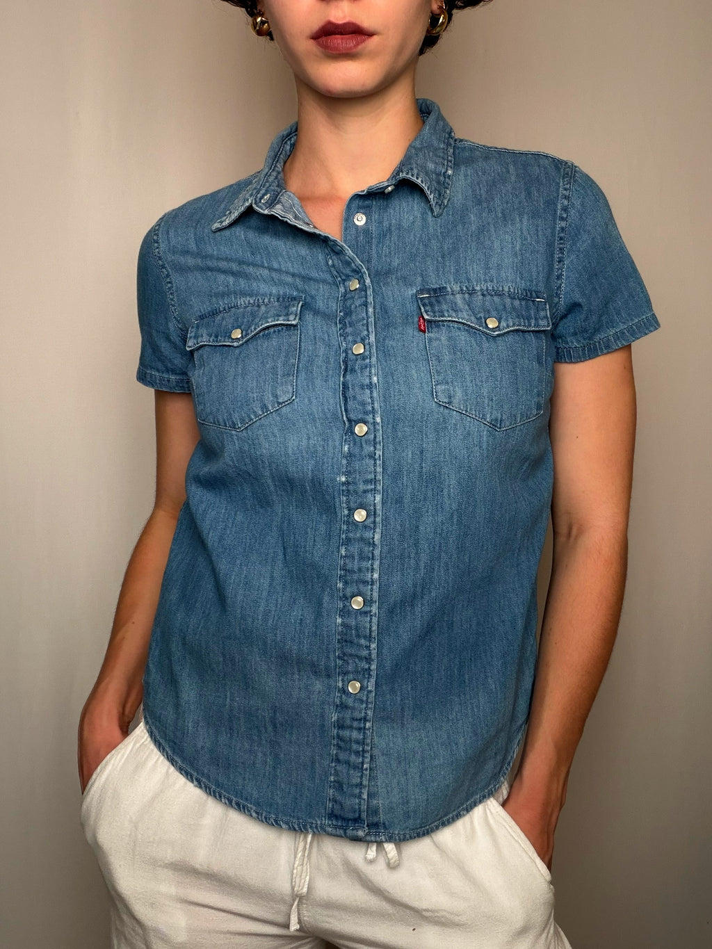 Chemise manche courte bleu Levi's S vintage