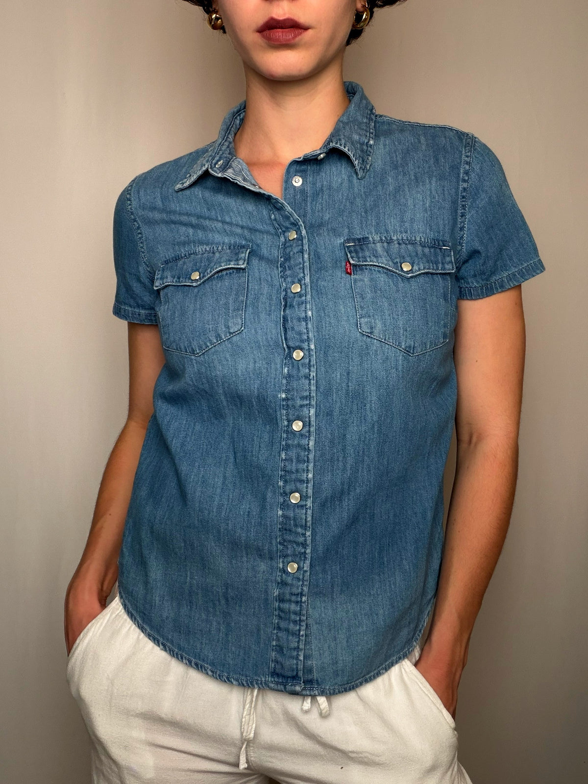 Chemise manche courte bleu Levi's S vintage