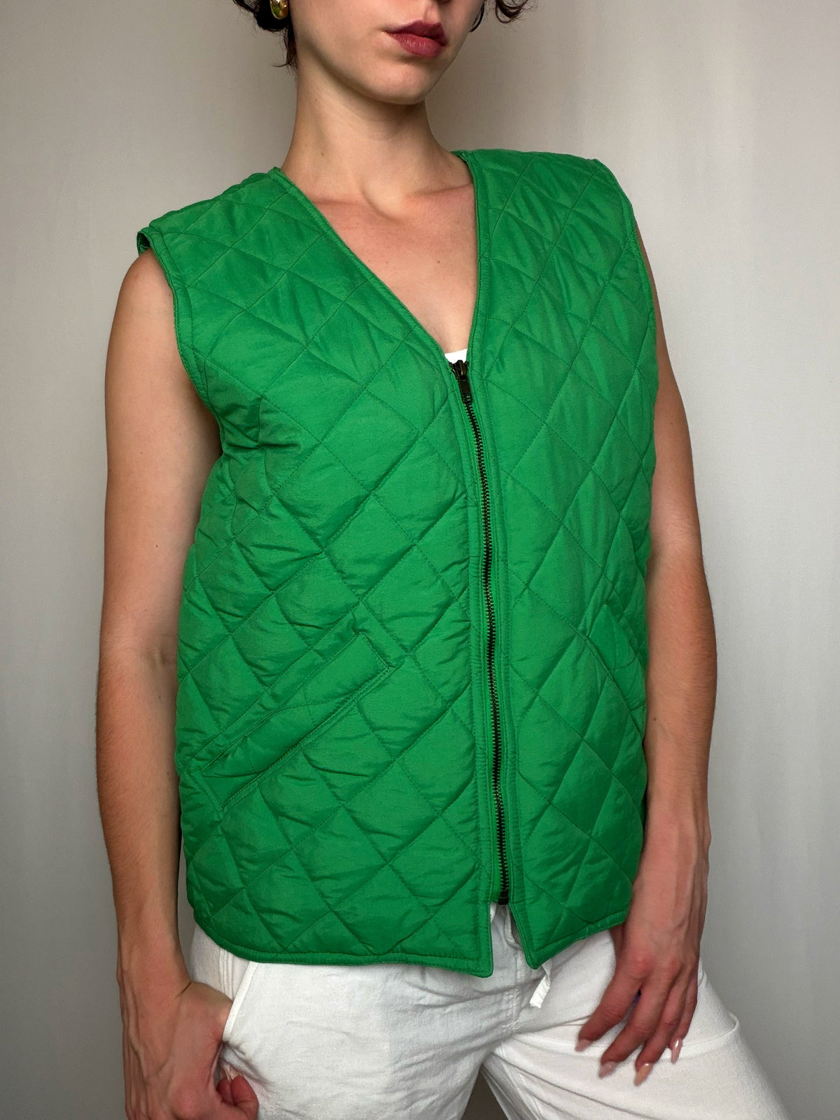 Gilet matelassé vert S vintage
