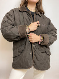 Veste matelassée longue brune vintage M/L