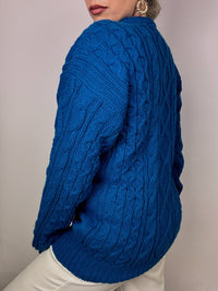 Royal blue/turquoise knitted sweater