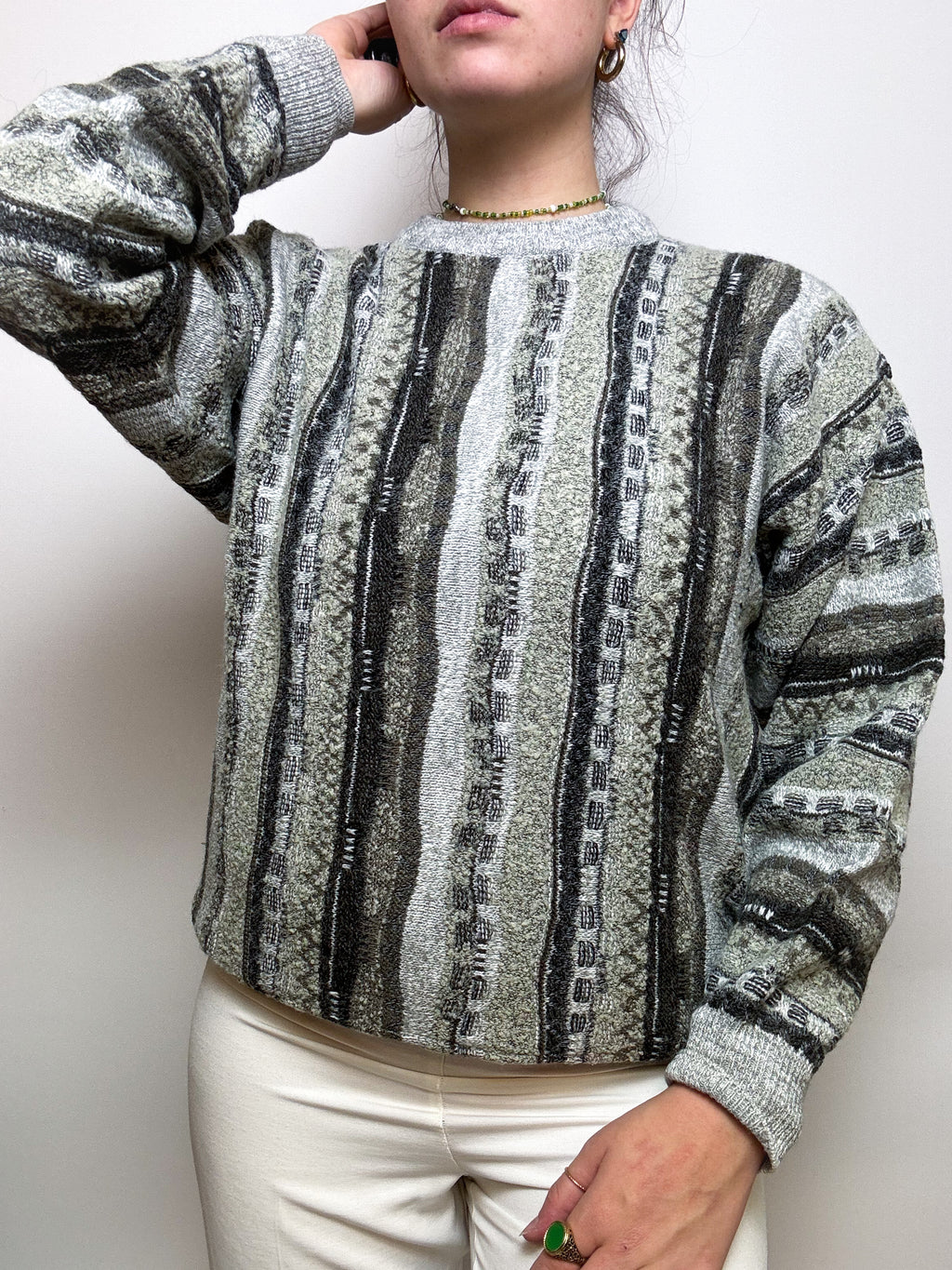 Vintage green knit sweater M/L