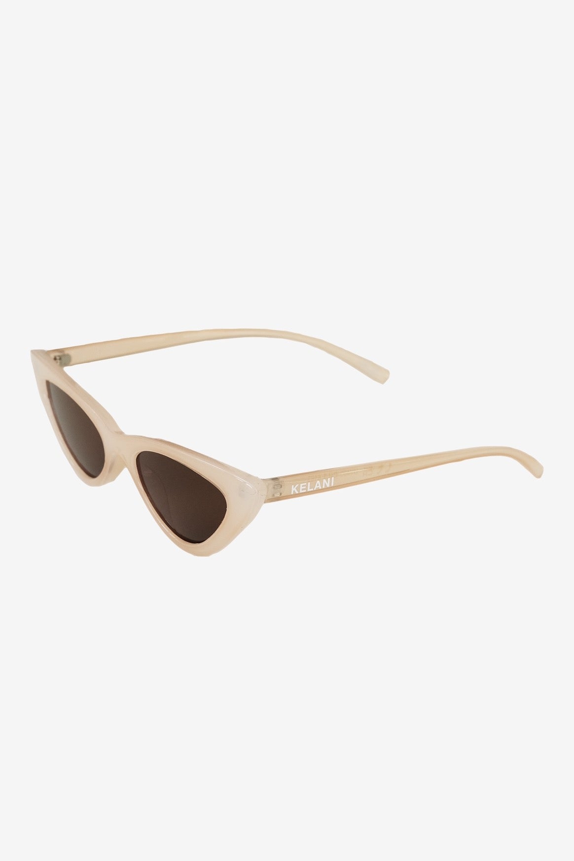 Beige Vintage-Brille aus recyceltem Katzenauge 