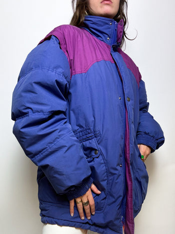 Vintage purple and pink down jacket L/XL 