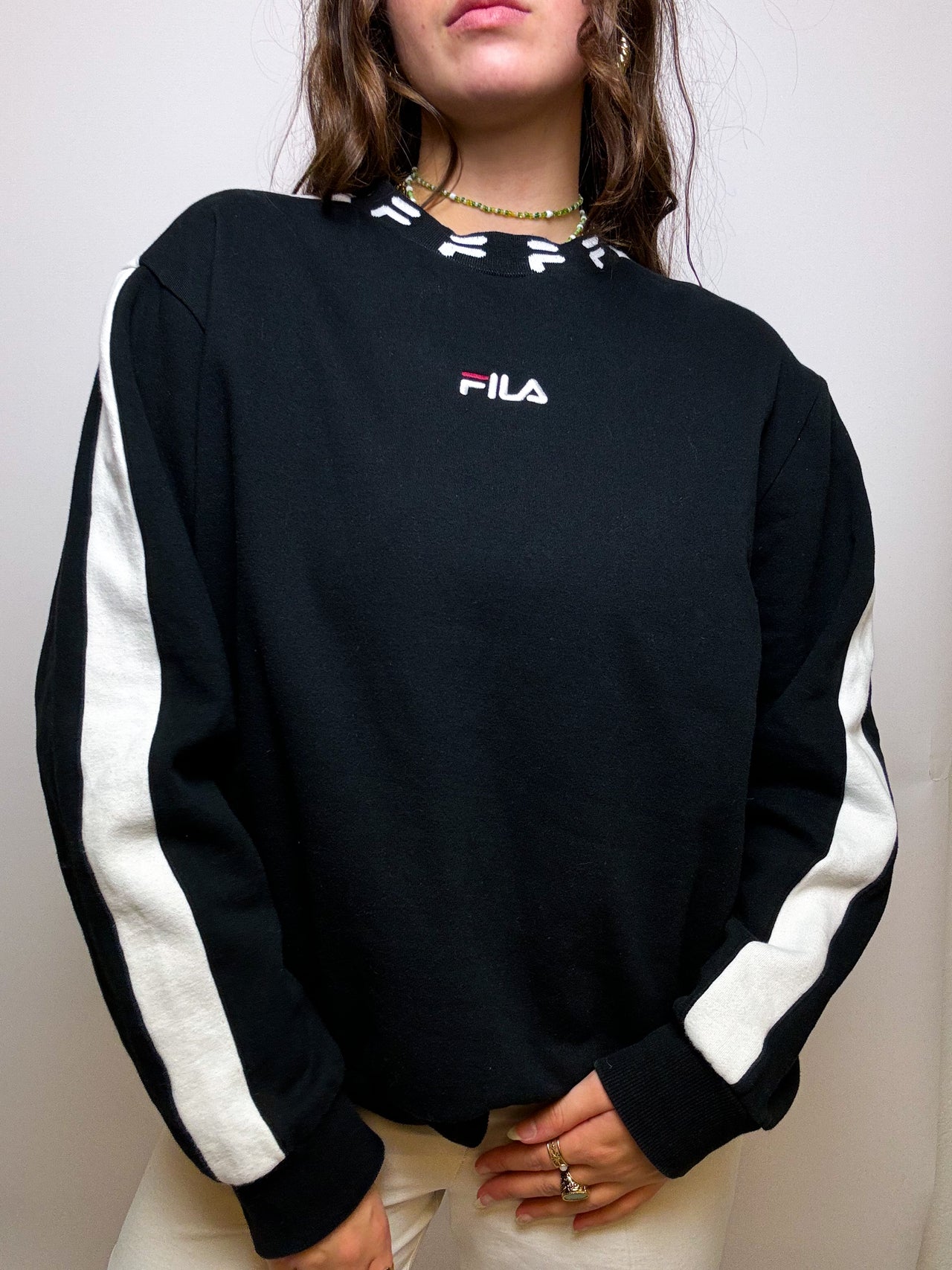 Fila vintage black American sweater L 