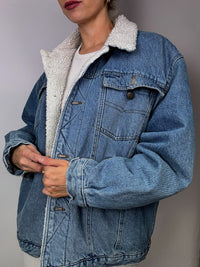 Sheepskin denim jacket