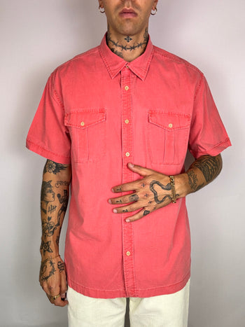 Short sleeve salmon denim shirt