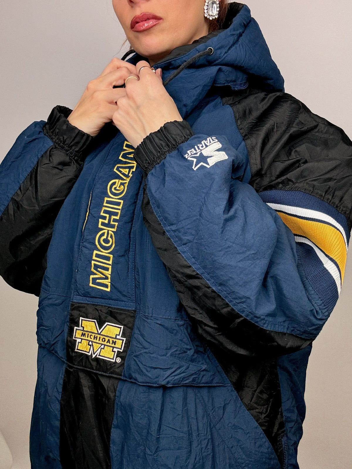 Veste Michigan vintage noir/ bleu L