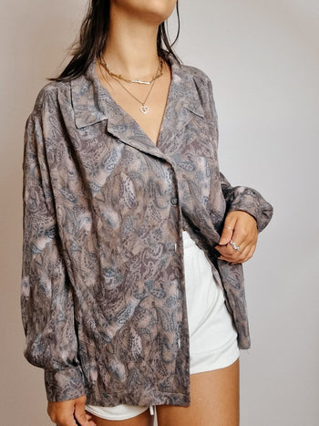 Vintage gray/blue patterned shirt 