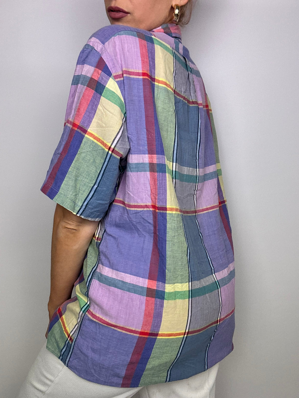 Chemise vintage RFL violette à carreaux