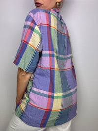 Chemise vintage RFL violette à carreaux
