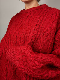 Red knitted sweater