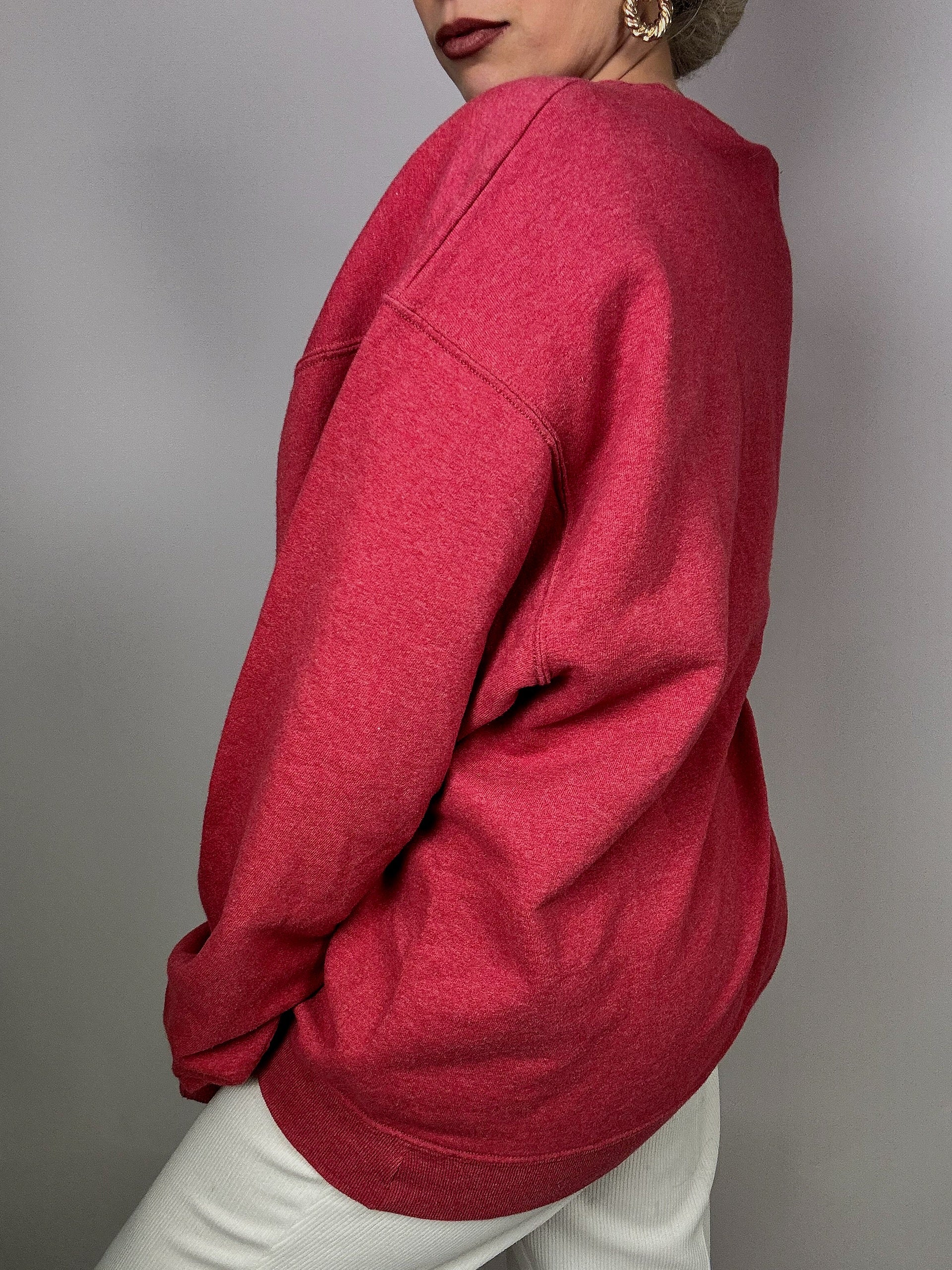 Knoebels light red sweater