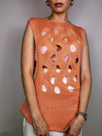 Top en crochet orange