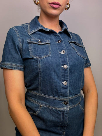 Vintage denim midi dress