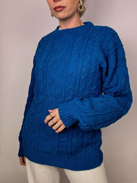 Royal blue/turquoise knitted sweater