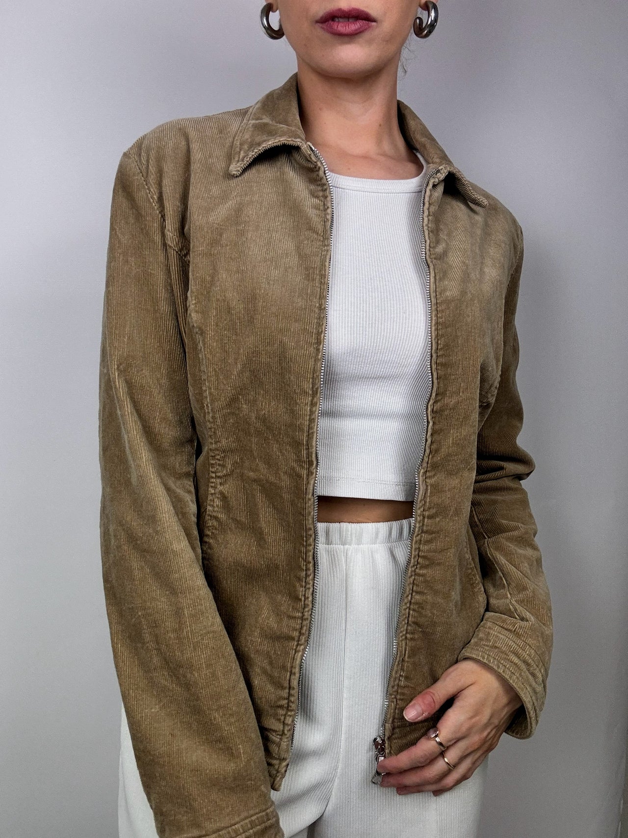 Veste en daim beige