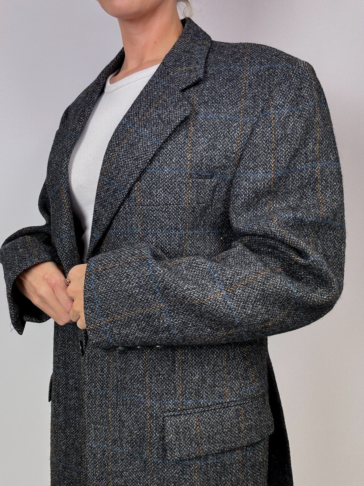 Vintage gray plaid blazer