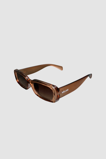 Blue recycled rectangular vintage glasses with blue lenses 