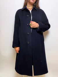 Vintage dunkelblauer Wollmantel M/L 