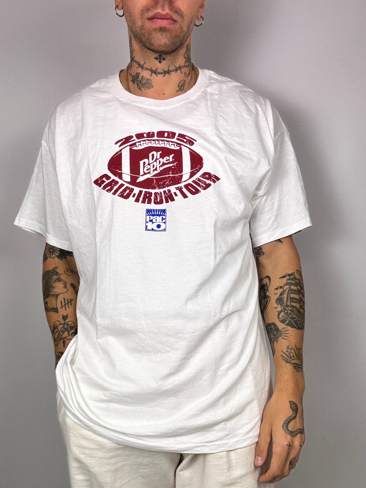 T-shirt Dr. Pepper blanc et rouge