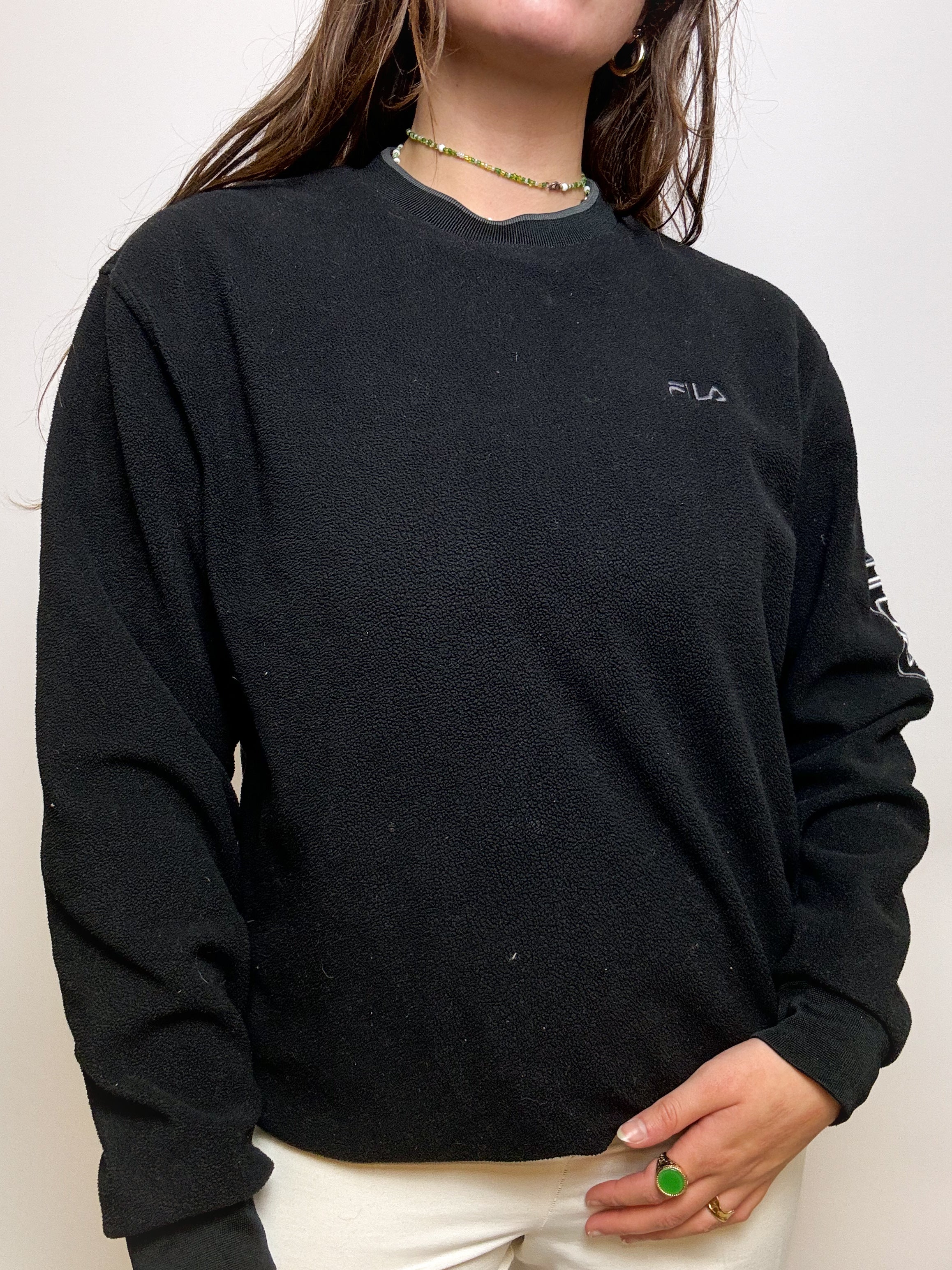 Fila vintage black fleece sweater M 