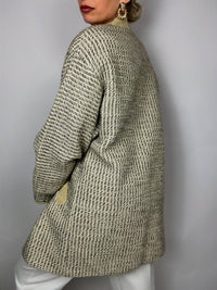 Vintage gray/beige tweed trench coat