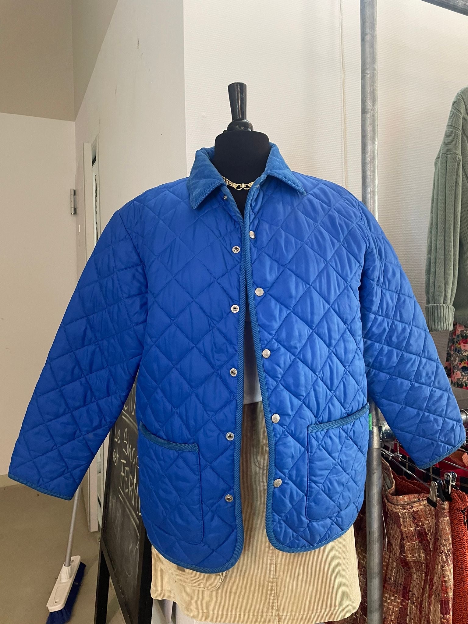 Electric blue quilted jacket S/M
