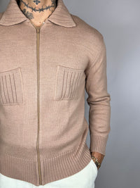 Beige vintage knit cardigan