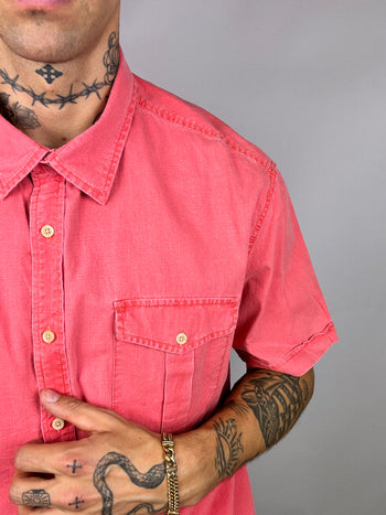 Short sleeve salmon denim shirt