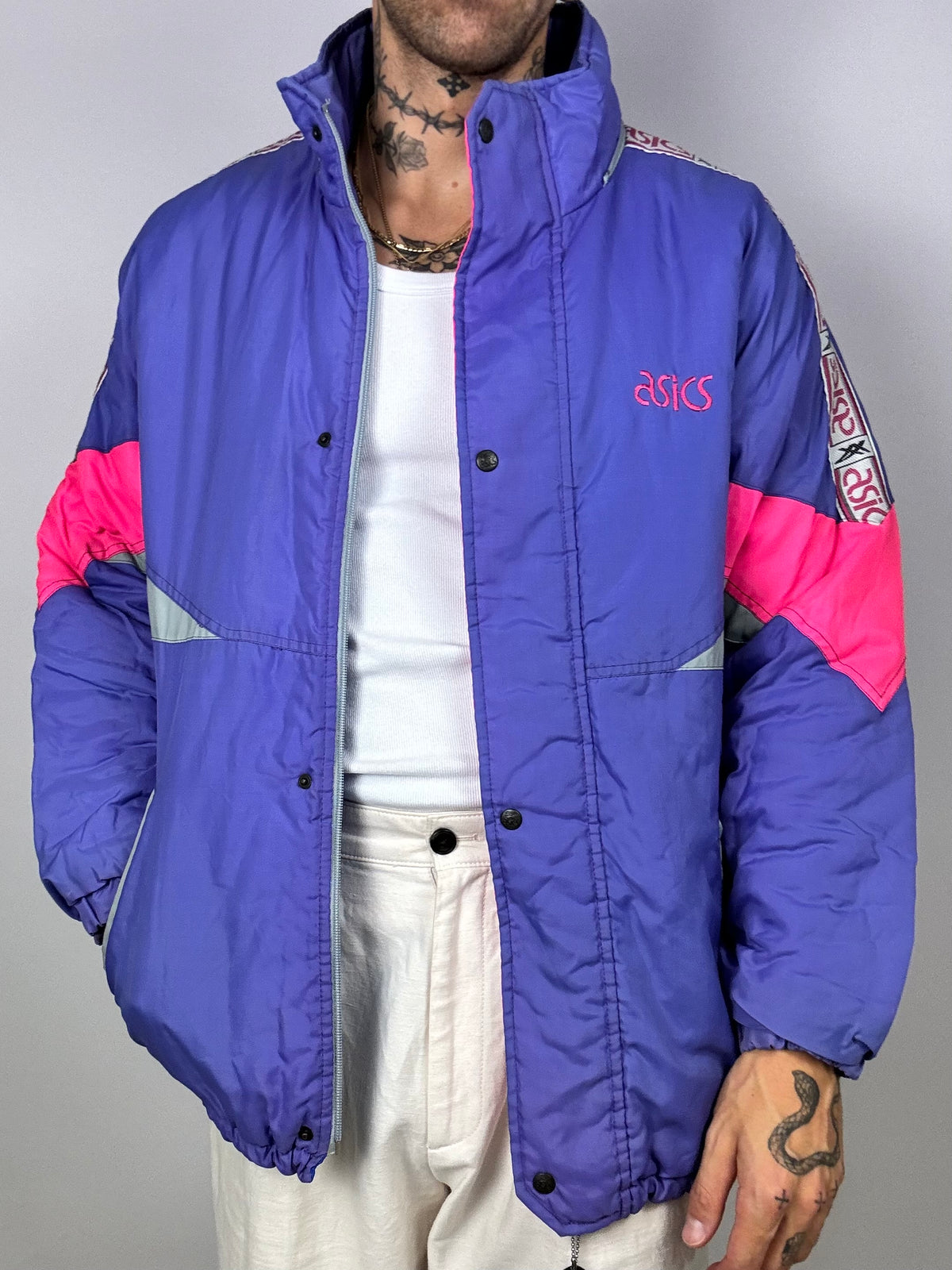 Asics purple, gray and pink jacket