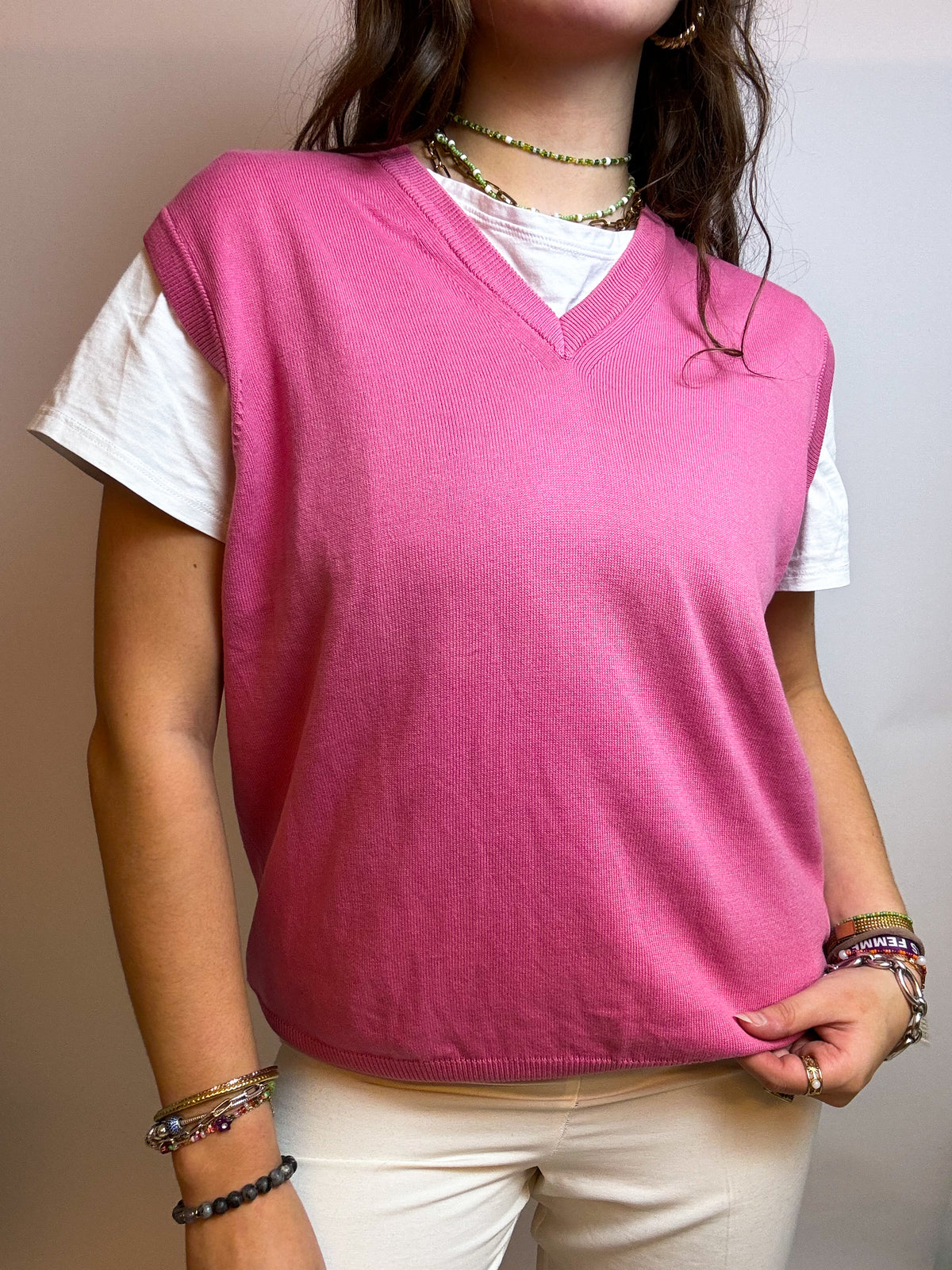 Gilet rose Vintage S/M