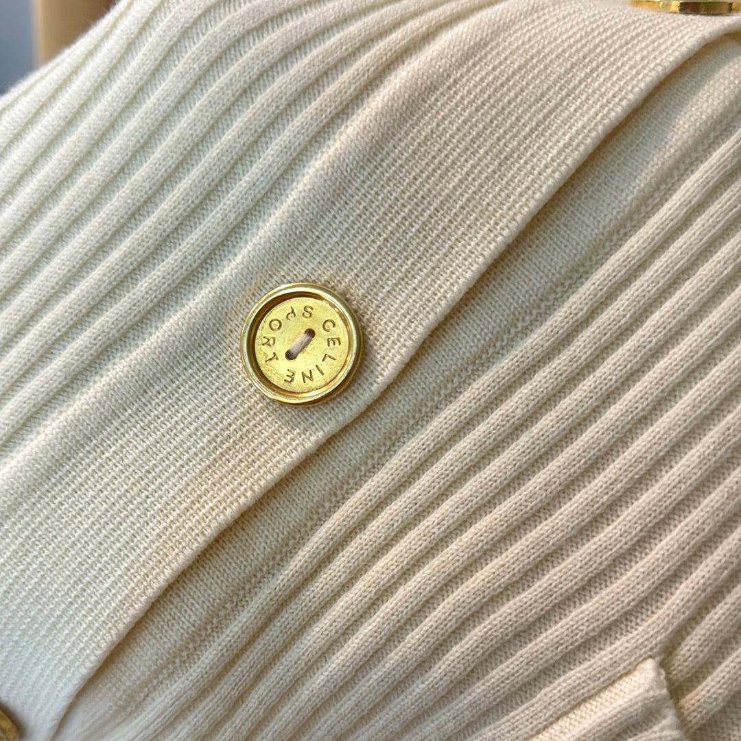 Beige Céline pure wool cardigan M